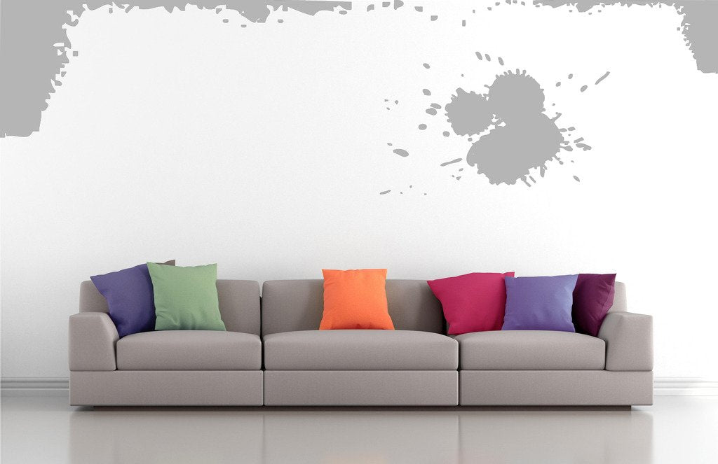 Picniva Splatter Corners Wall Decals, Silver, 10 in Height, DOTPR01A