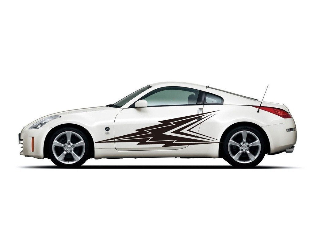 Picniva sty184 Racing Car Body Side Stripes Sticker Decal 2 Pcs