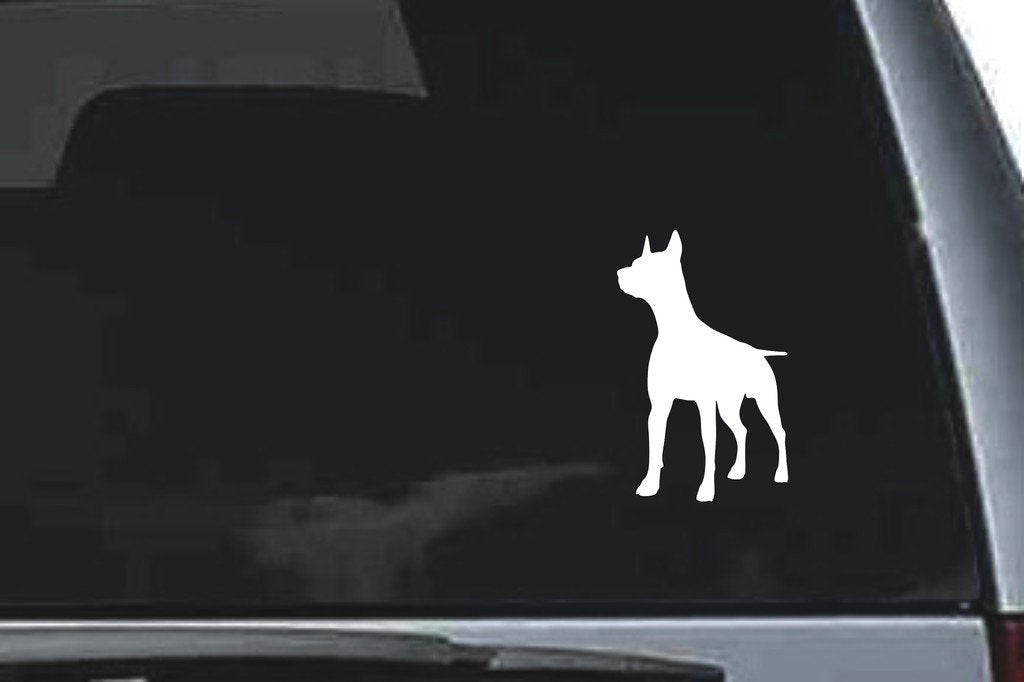 Picniva Doberman Dog Sty1a Vinyl Car Window Decal, Approx 5 in