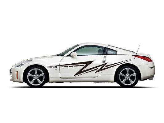 Picniva sty158 Racing Car Body Side Stripes Sticker Decal 2 Pcs