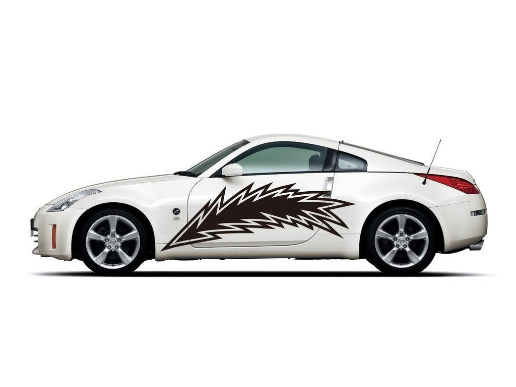 Picniva sty417 Racing Car Body Side Stripes Sticker Decal 2 Pcs