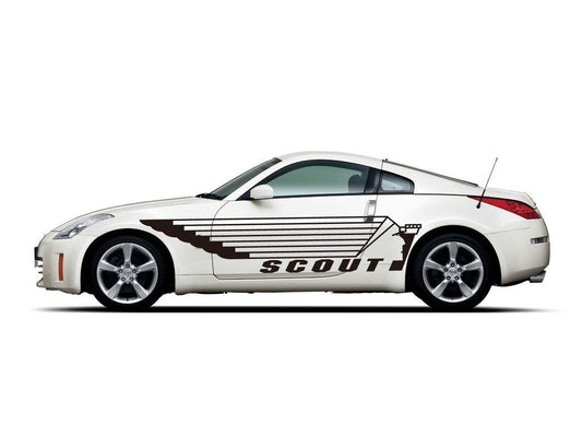 Picniva sty233 Racing Car Body Side Stripes Sticker Decal 2 Pcs