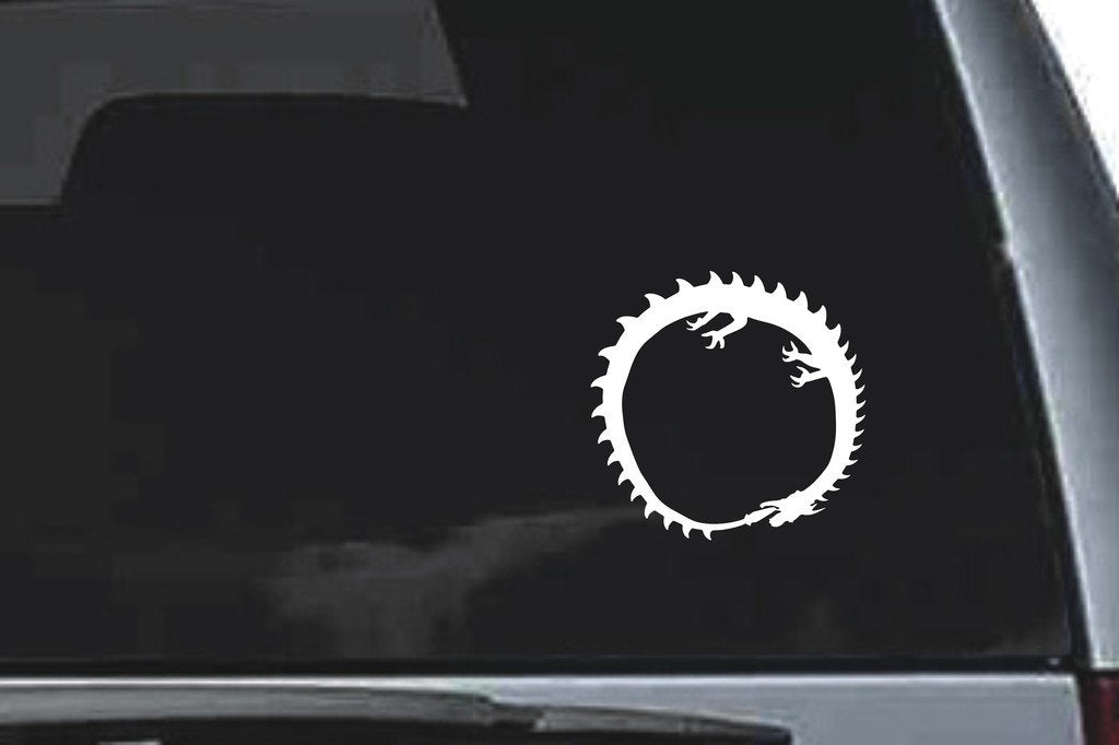 Picniva Orient Dragon Sty7 Vinyl Car Window Decal, Approx 5 in