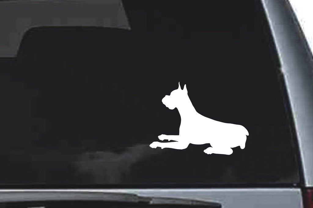 Picniva Boxer Dog Sty6 Vinyl Car Window Decal, Approx 5 in