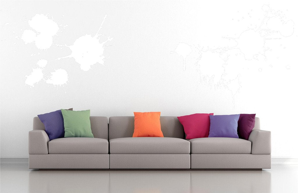 Picniva Splatter Assortment Wall Decals, White, 10 in Height, DOTPR12A