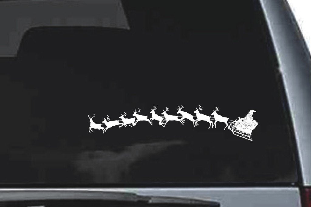 Picniva Reindeer Team Sty2 Vinyl Car Window Decal, Approx 5 in
