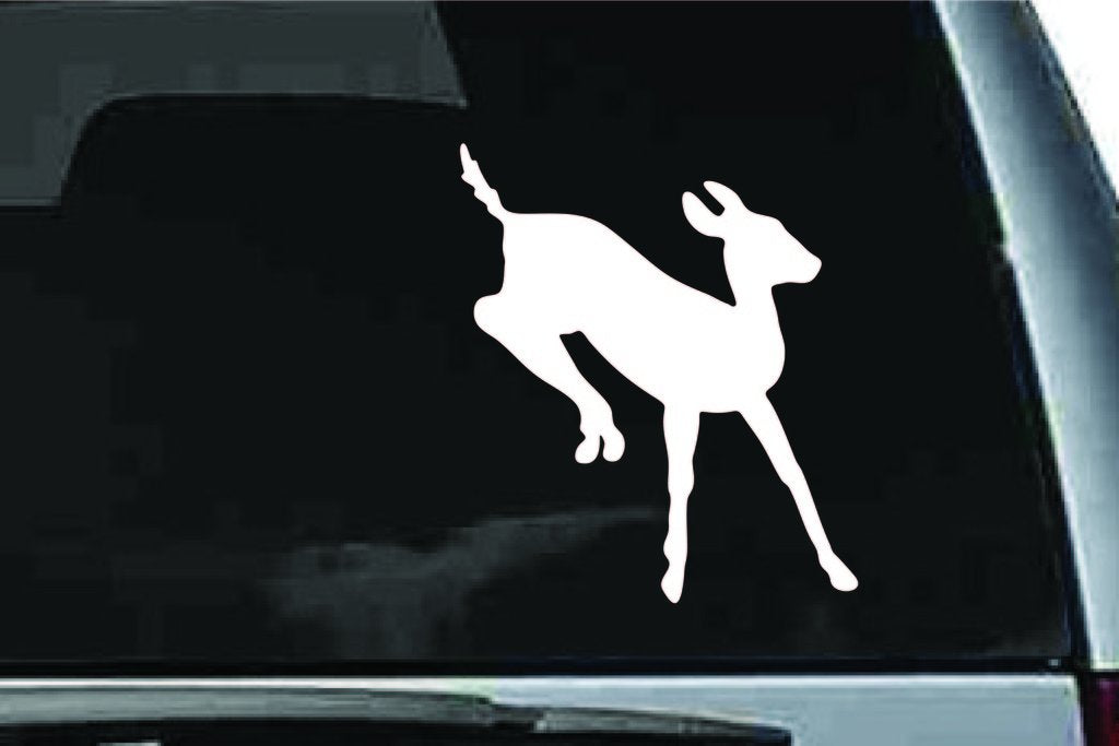 Picniva Leaping Hoofed Animal Sty7 Vinyl Car Window Decal, Approx 5 in