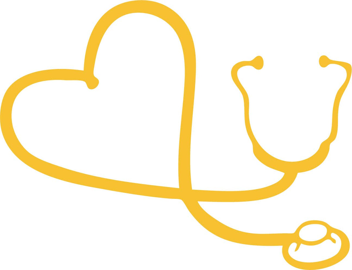 Decaltor Heart Stethoscope Vinyl Decal for Car Window Laptop, 6 in