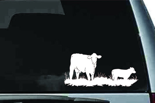 Picniva Cow Sty69 Vinyl Car Window Decal, Approx 5 in
