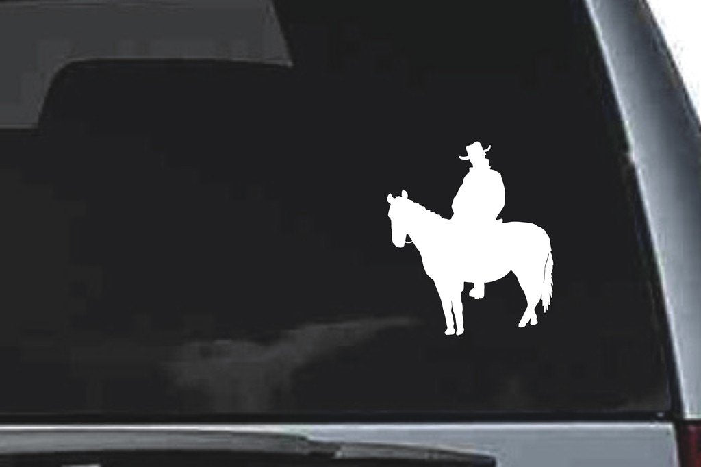 Picniva Horse Rider Sty5 Vinyl Car Window Decal, Approx 5 in