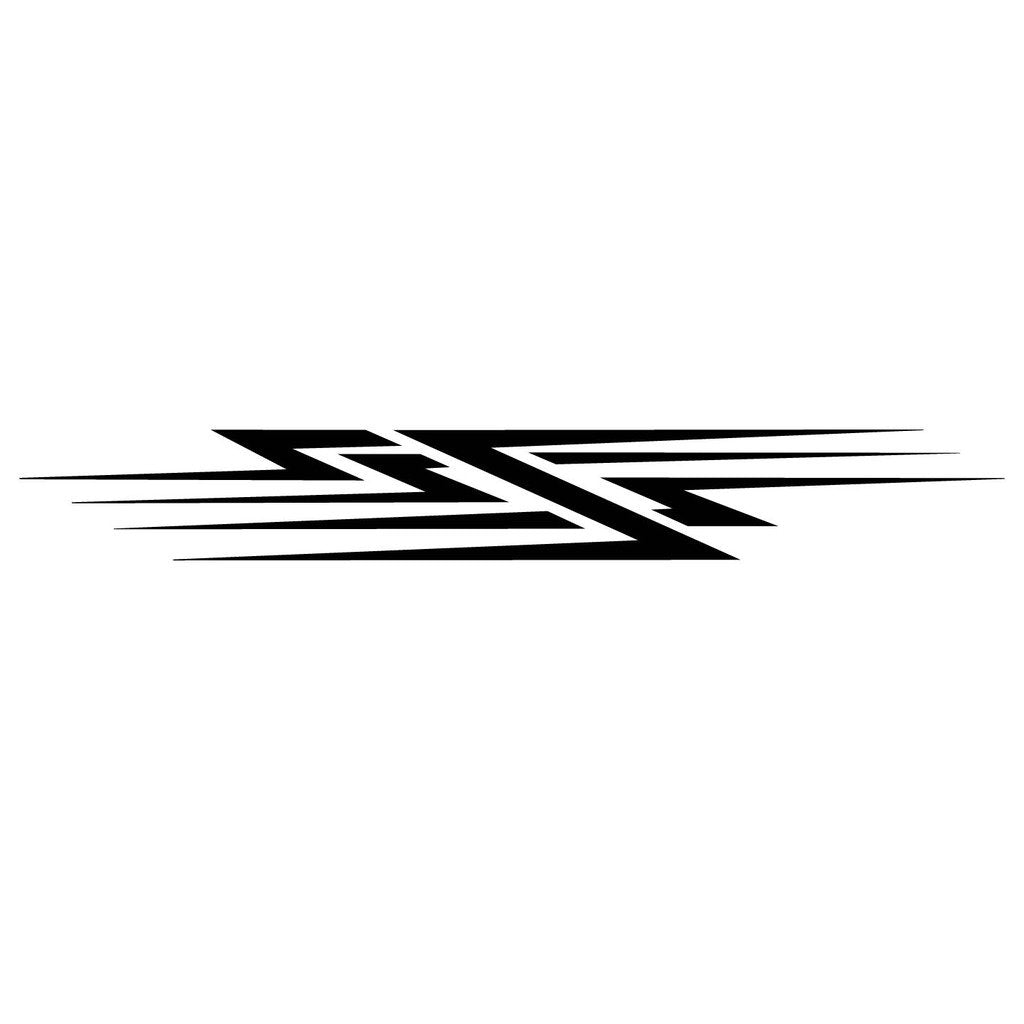 Picniva sty362 Racing Car Body Side Stripes Sticker Decal 2 Pcs
