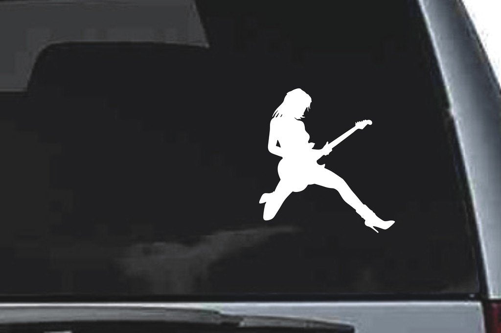 Picniva Guitar Sty19 Vinyl Car Window Decal, Approx 5 in