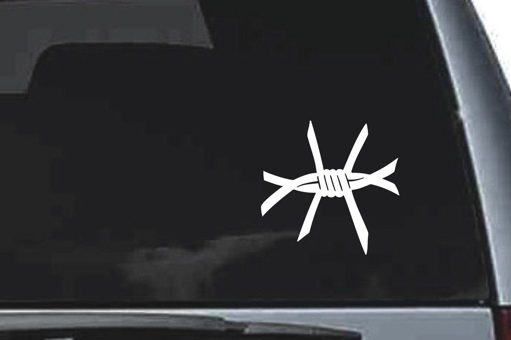 Picniva Barbed Wire Sty1 Vinyl Car Window Decal, Approx 5 in