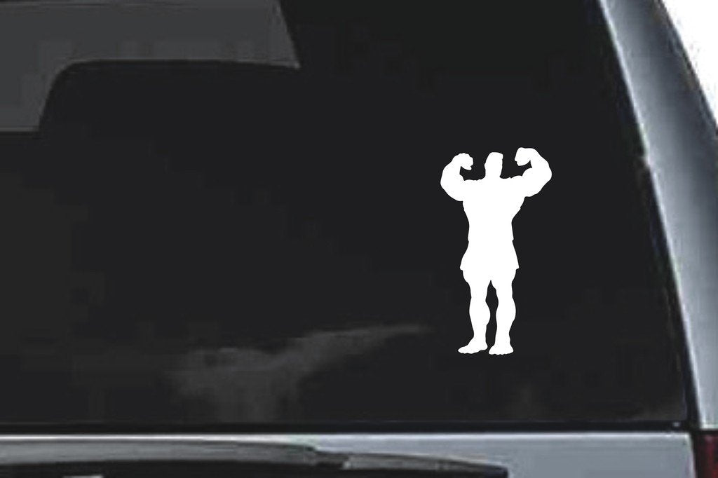 Picniva Muscle Man Sty3 Vinyl Car Window Decal, Approx 5 in
