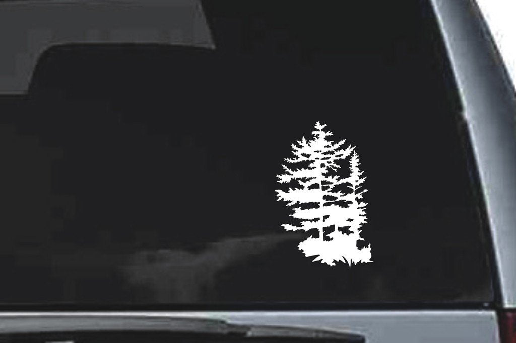 Picniva Trees Sty17 Vinyl Car Window Decal, Approx 5 in