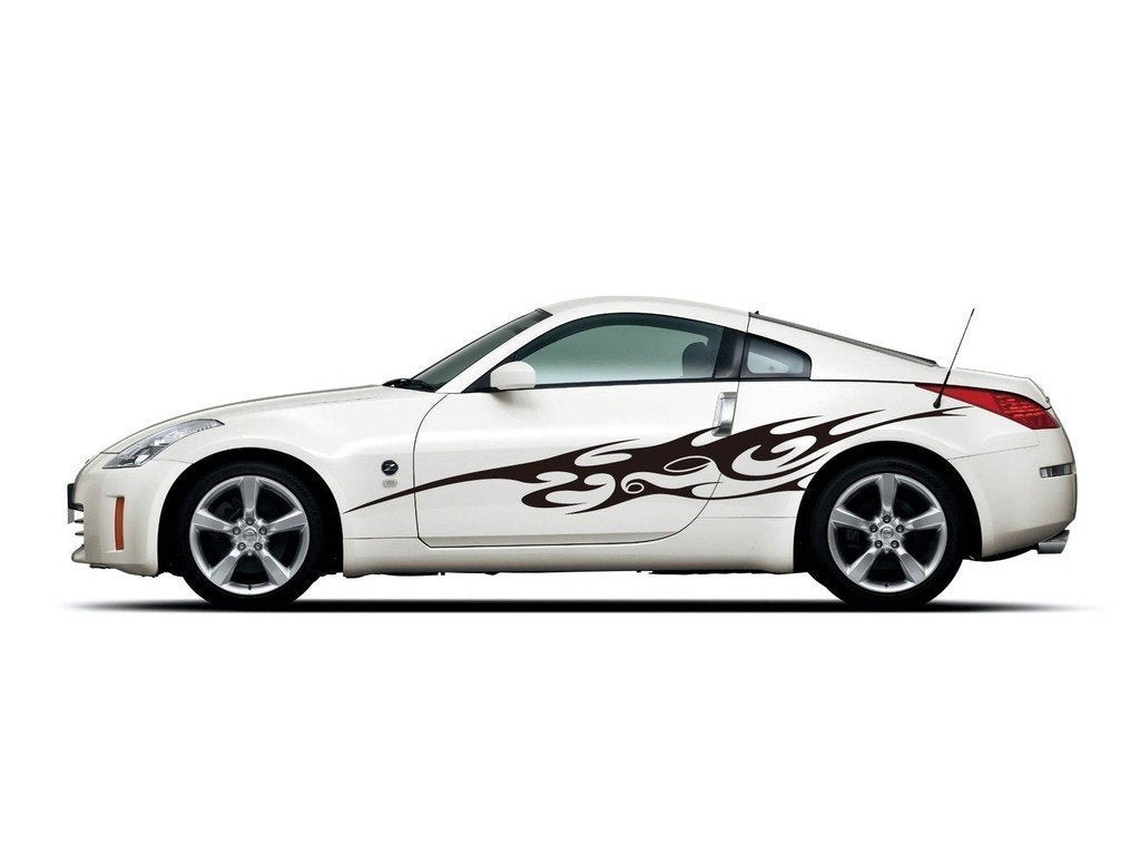 Picniva sty303 Racing Car Body Side Stripes Sticker Decal 2 Pcs