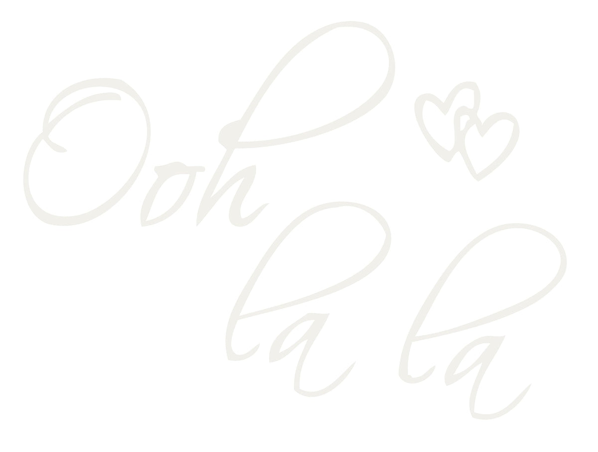 Picniva Ooh Lala Hearts French Quote Wall Decal, Matte White, 22 x 14 in
