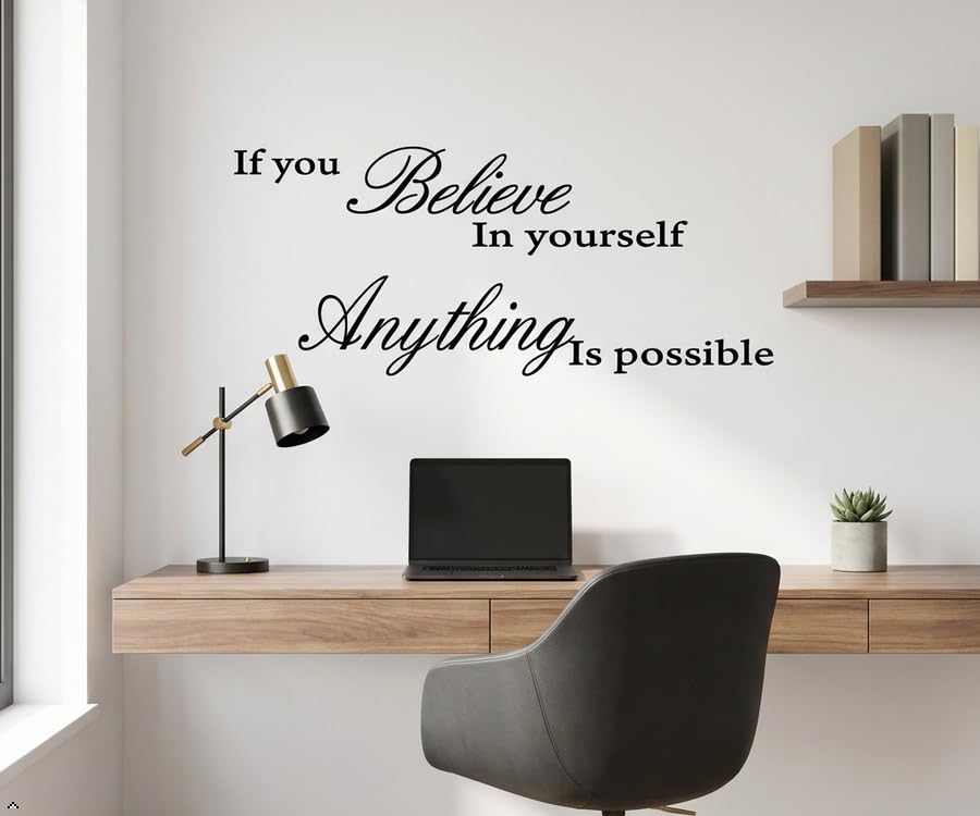 Picniva If You Believe in Yourself Wall Decal, White, 30 x 13 inches