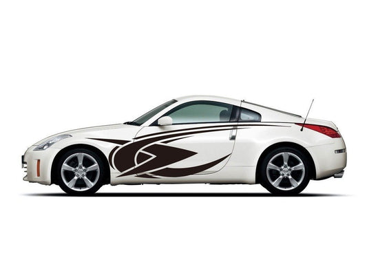 Picniva sty346 Racing Car Body Side Stripes Sticker Decal 2 Pcs