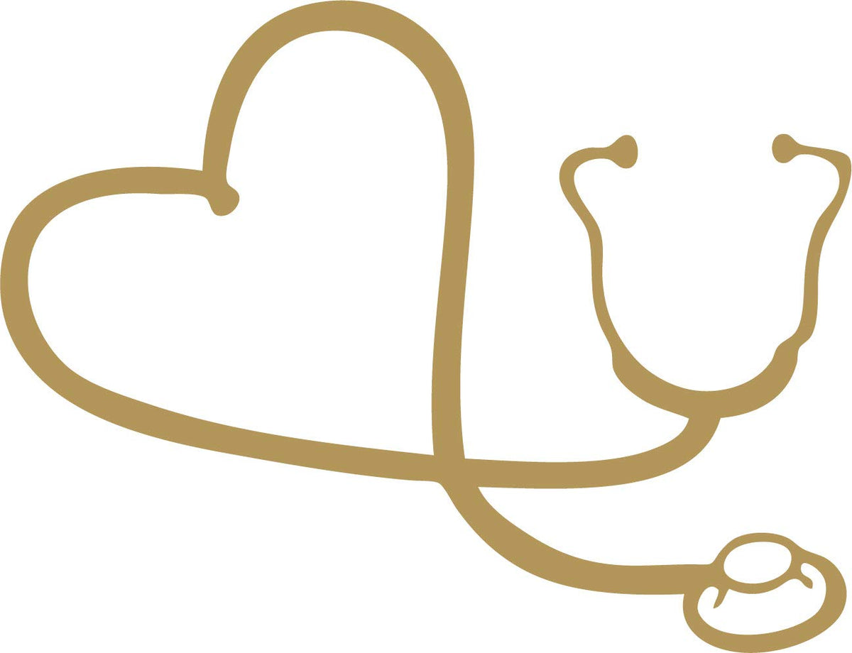 Decaltor Heart Stethoscope Vinyl Decal for Car Window Laptop, 6 in