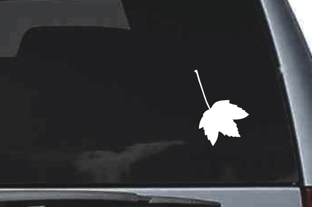 Picniva Small Lobed Leaf Design98 Vinyl Car Window Decal, Approx 5 in