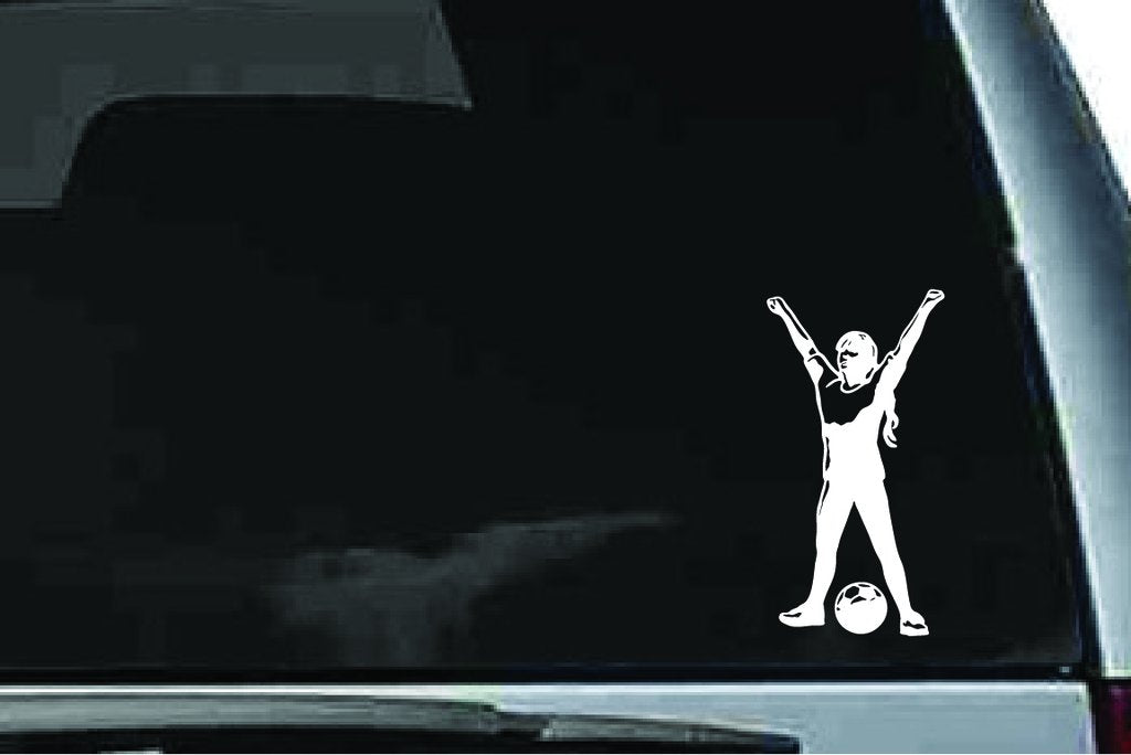 Picniva Soccer Girl Sty48 Vinyl Car Window Decal, Approx 5 in