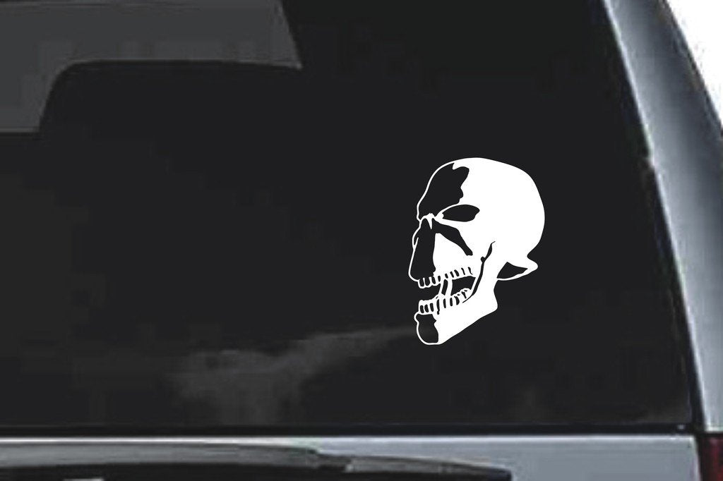 Picniva Skull Sty27 Vinyl Car Window Decal, Approx 5 in