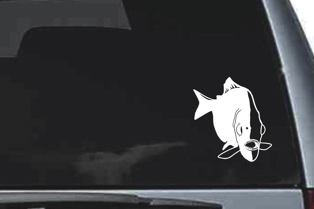 Picniva Piranha Sty3 Vinyl Car Window Decal, Approx 5 in