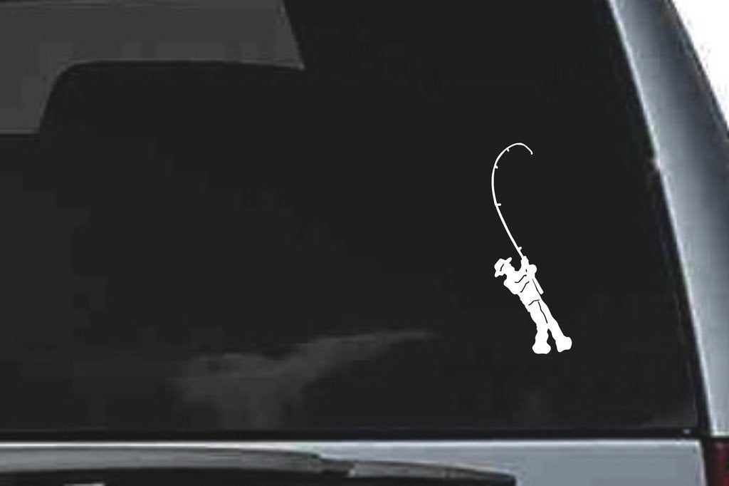 Picniva Fishing Sty3 Vinyl Car Window Decal, Approx 5 in