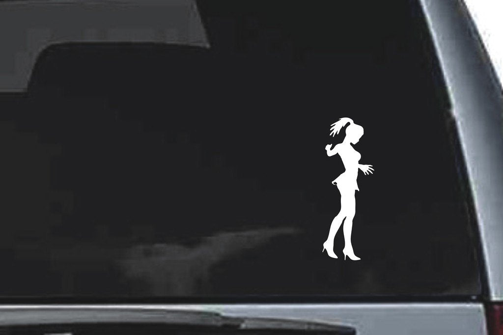 Picniva Girl Sty47 Vinyl Car Window Decal, Approx 5 in