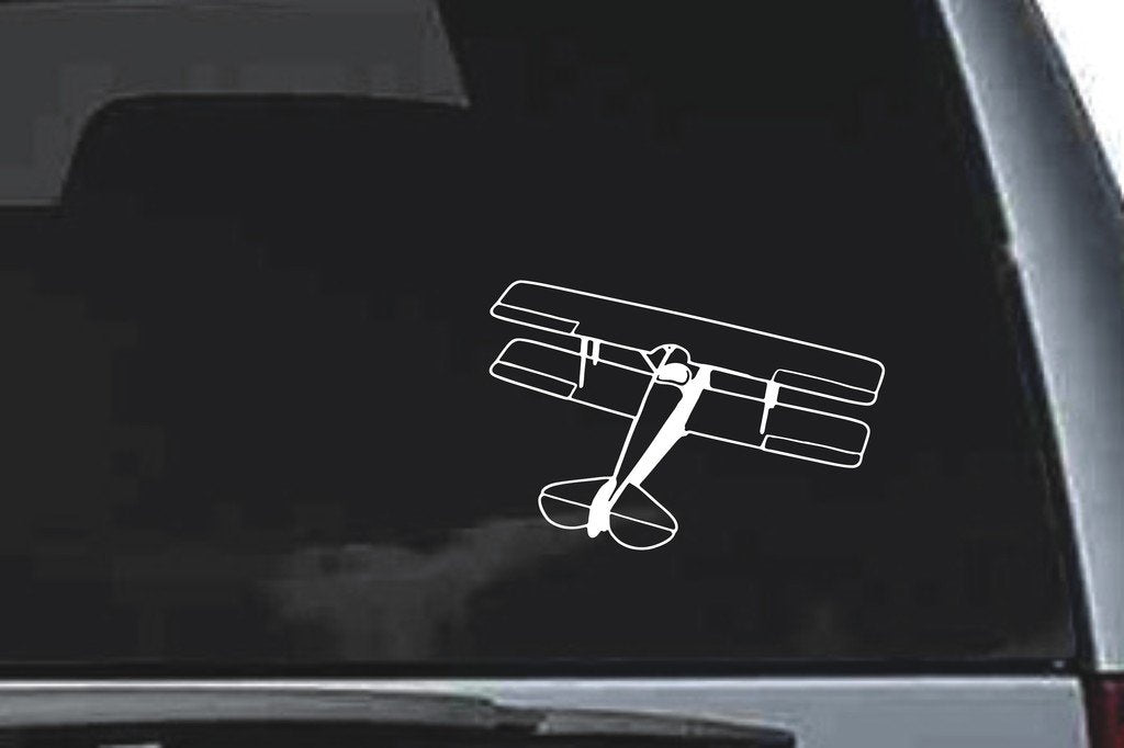 Picniva Biplane Sty4 Vinyl Car Window Decal, Approx 5 in