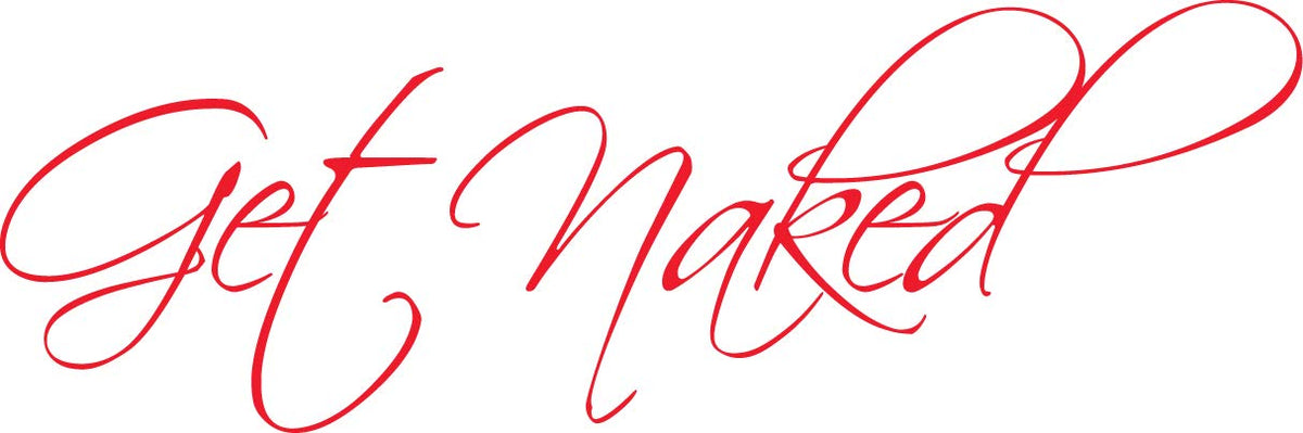 Picniva Get Naked Vinyl Bathroom Wall Decal, Red, 10 x 34 in