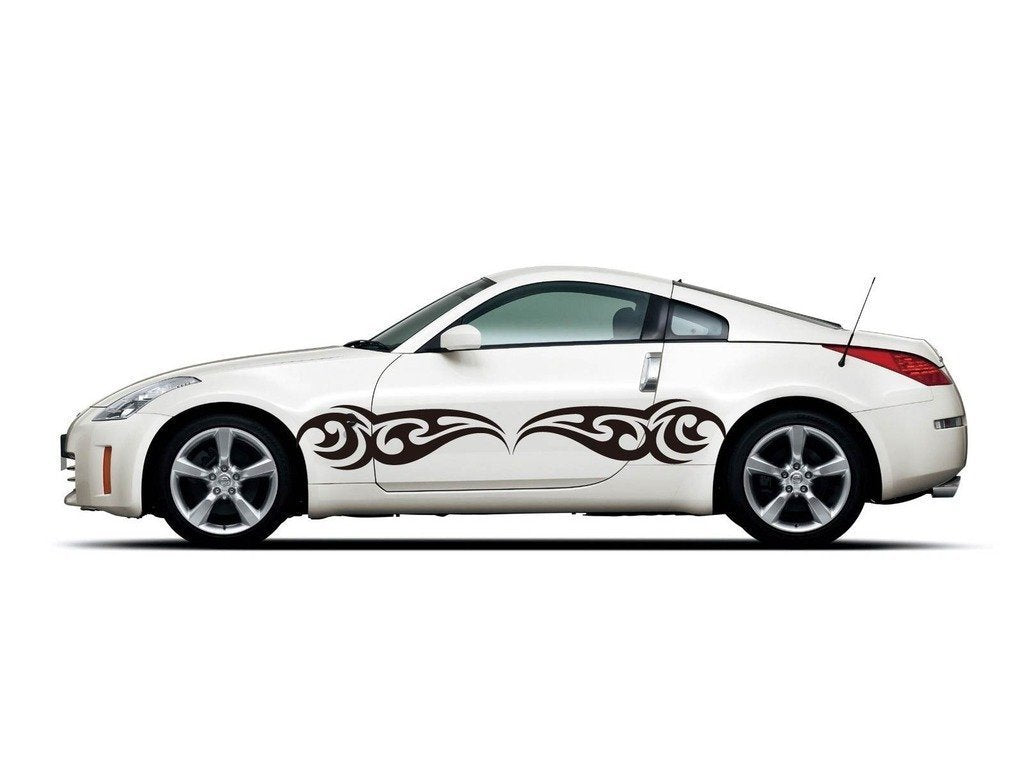 Picniva sty407 Racing Car Body Side Stripes Sticker Decal 2 Pcs