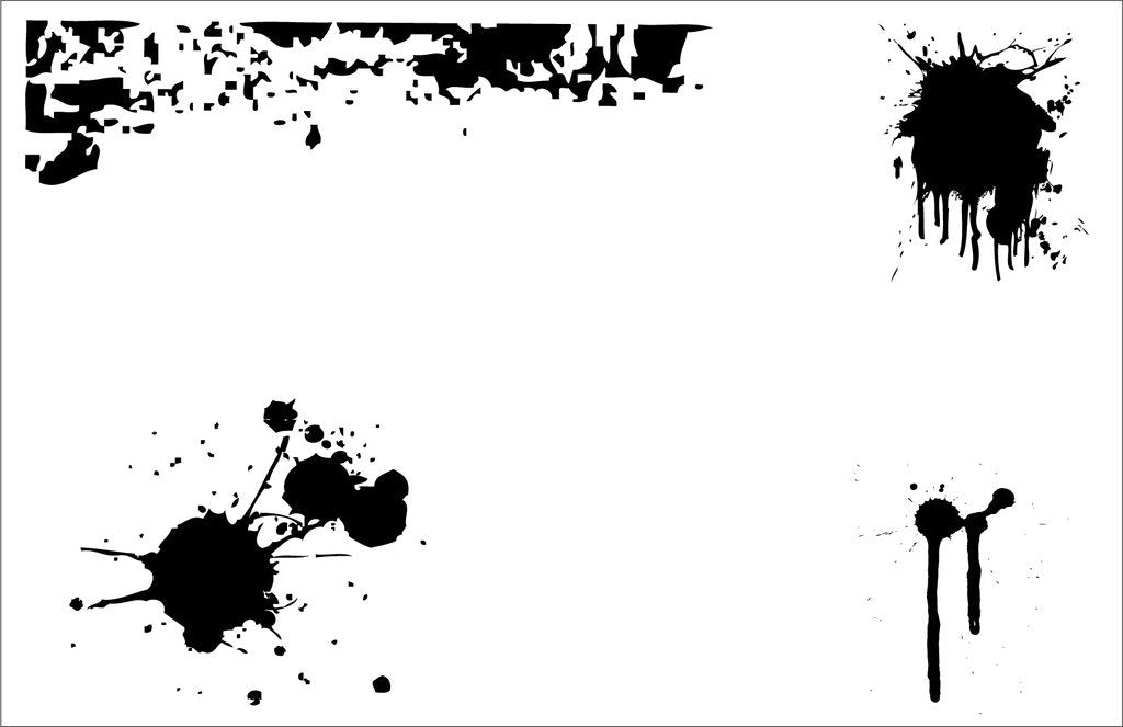 Picniva Drips Border Mix Wall Decals, Black, 10 in Height, DOTPR14A