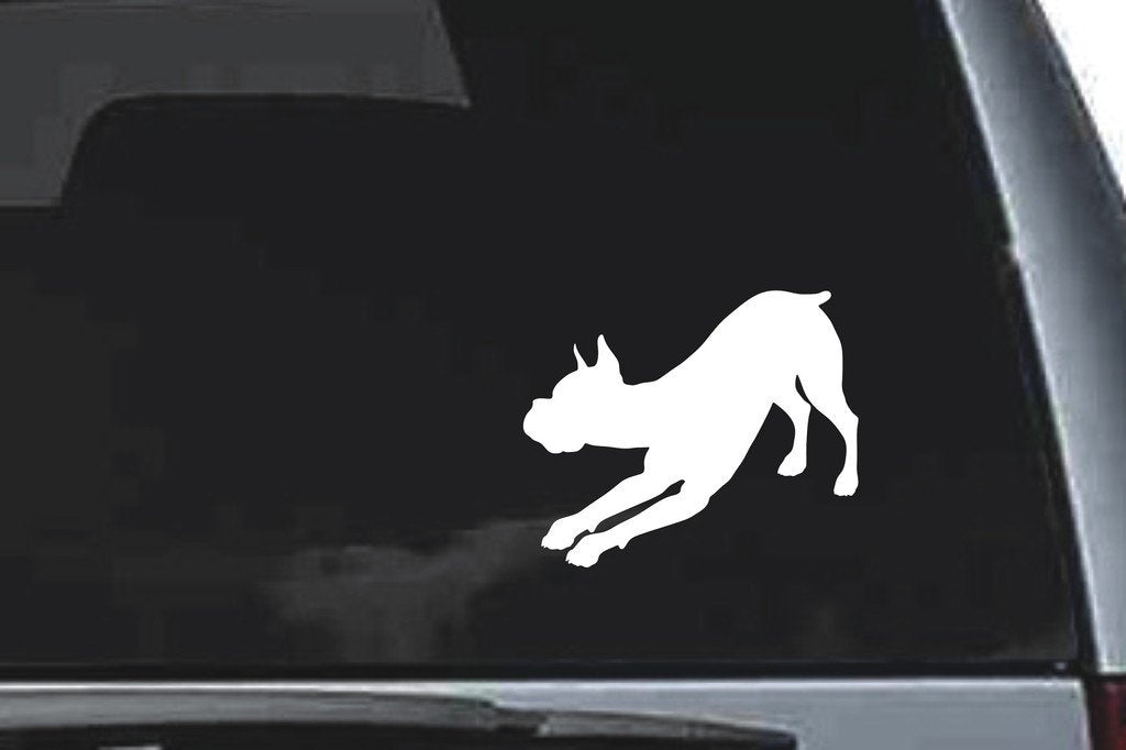 Picniva Boxer Dog Sty10 Vinyl Car Window Decal, Approx 5 in