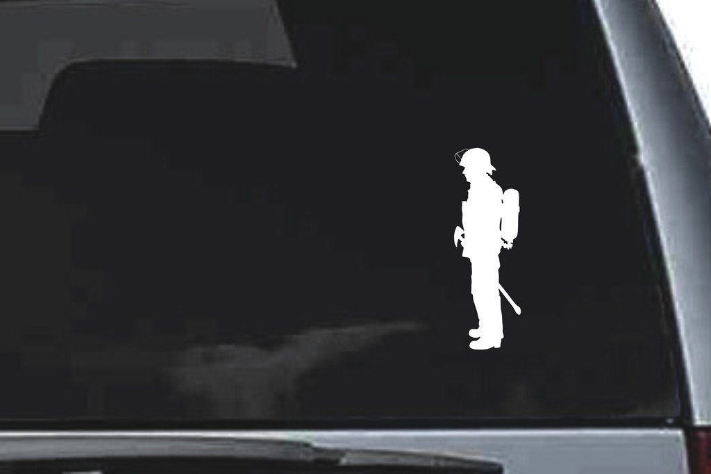 Picniva Fireman Sty12 Vinyl Car Window Decal, Approx 5 in