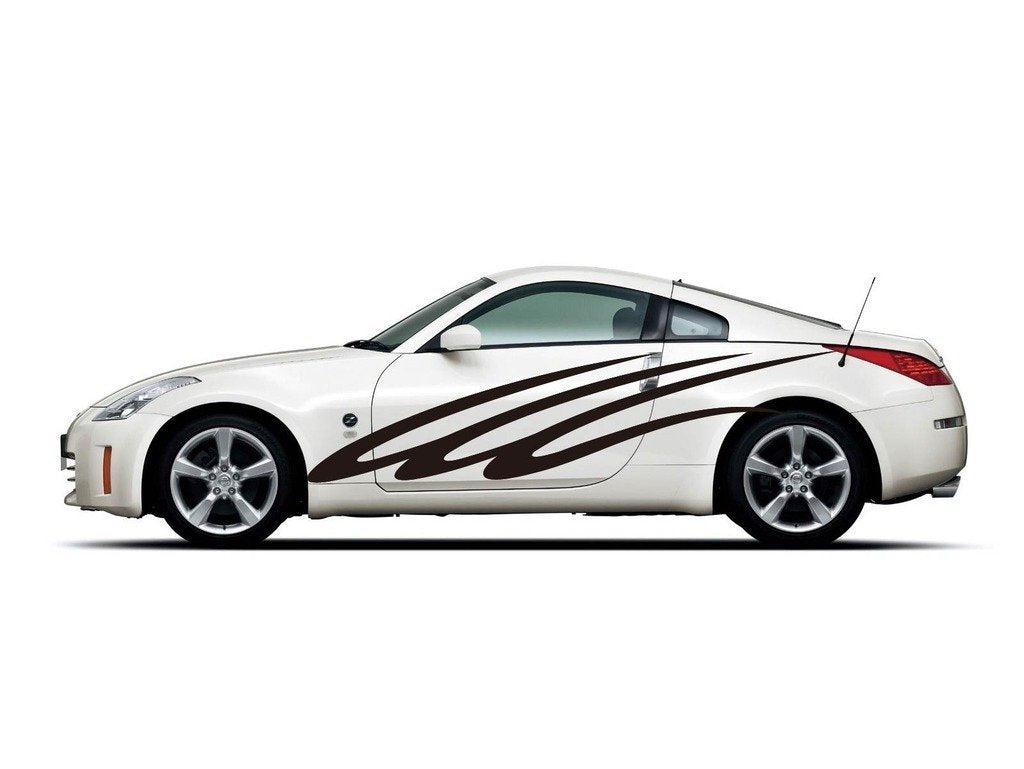 Picniva sty369 Racing Car Body Side Stripes Sticker Decal 2 Pcs