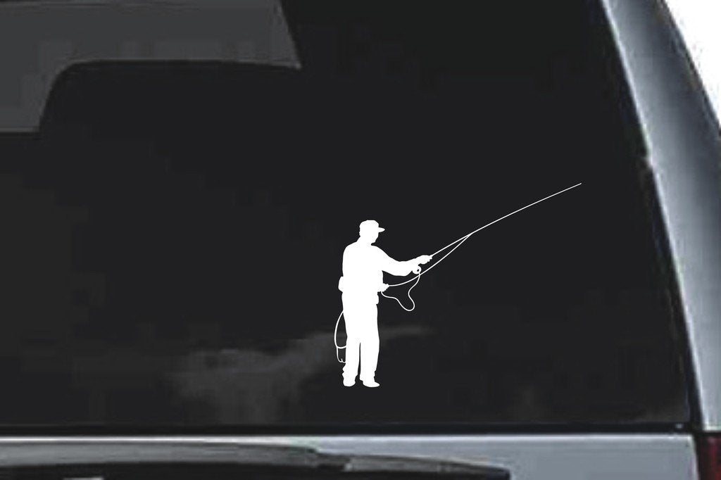 Picniva Fly Fishing Sty18 Vinyl Car Window Decal, Approx 5 in