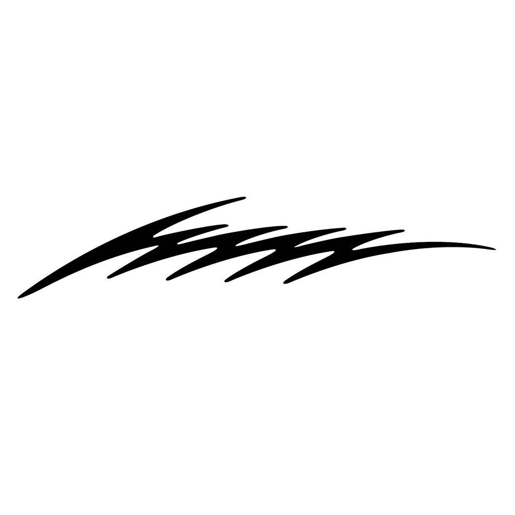 Picniva sty364 Racing Car Body Side Stripes Sticker Decal 2 Pcs