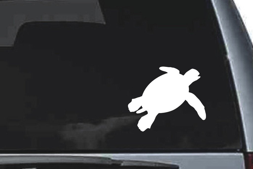 Picniva Sea Turtle Sty1 Vinyl Car Window Decal, Approx 5 in