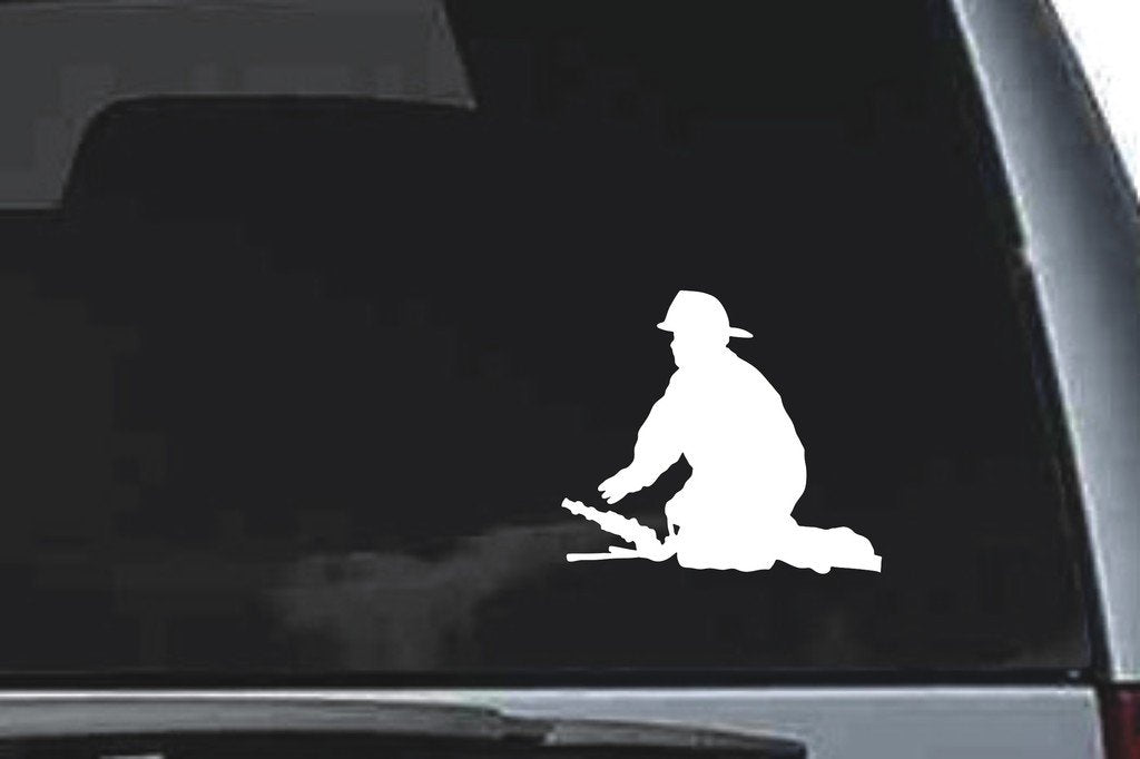Picniva Fireman Sty35 Vinyl Car Window Decal, Approx 5 in