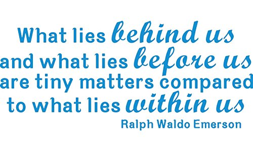 Picniva What Lies Behind Us Wall Quote Decal, Blue, 22 x 9.5 in