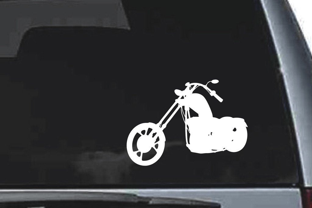 Picniva Chopper Motorcycle Sty2a Vinyl Car Window Decal, Approx 5 in