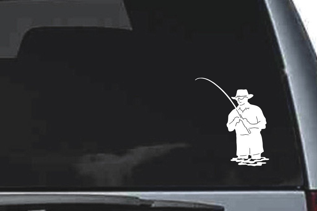 Picniva Fishing Sty11 Vinyl Car Window Decal, Approx 5 in