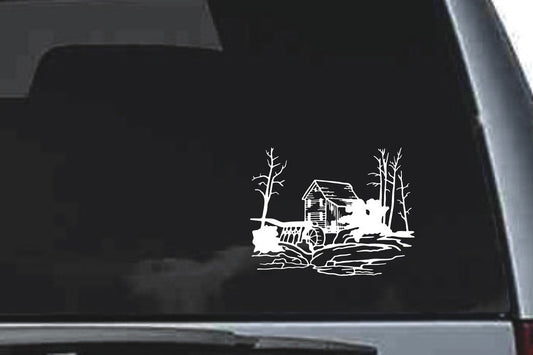 Picniva Waterwheel Sty3 Vinyl Car Window Decal, Approx 5 in