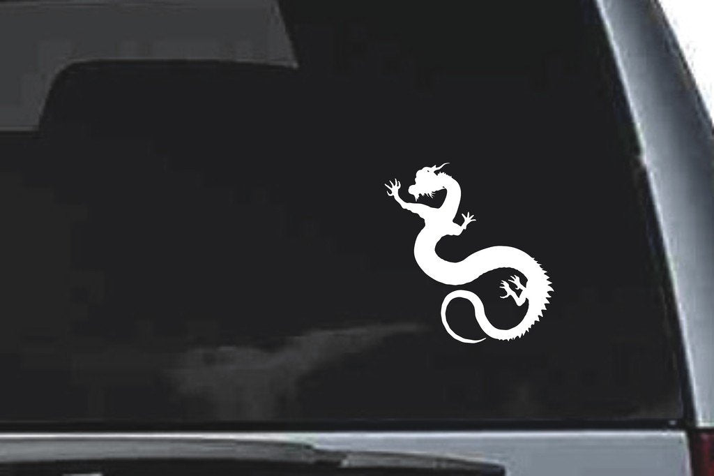 Picniva East Dragon Sty1 Vinyl Car Window Decal, Approx 5 in