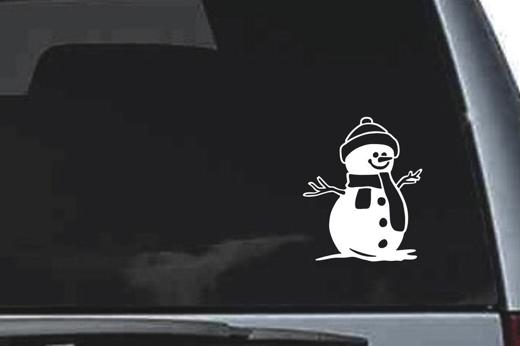 Picniva Snowman Sty5 Vinyl Car Window Decal, Approx 5 in