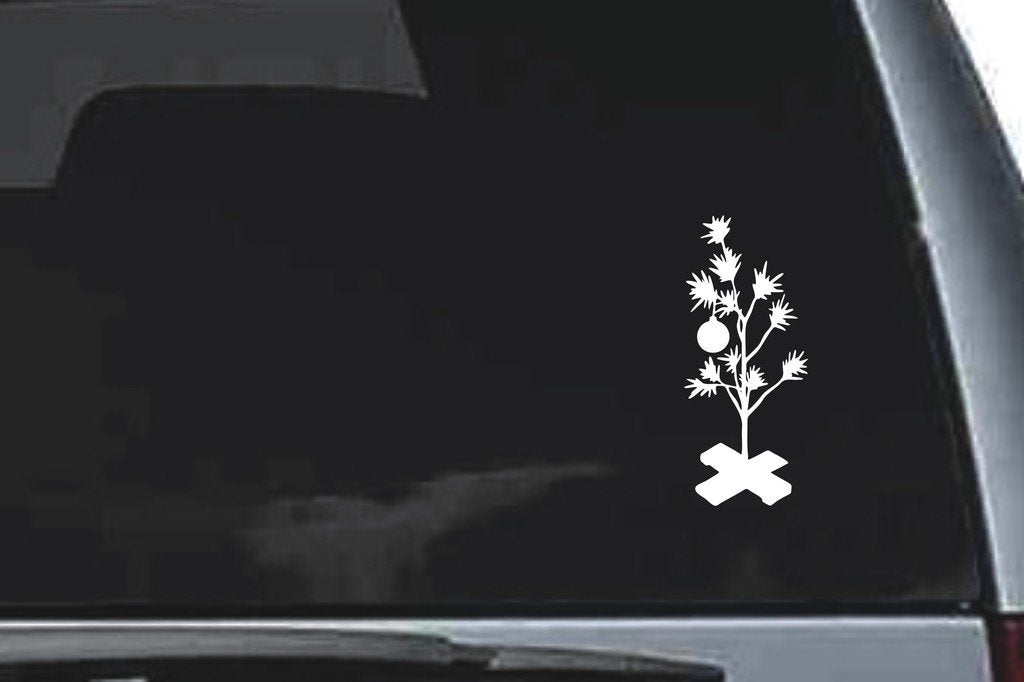 Picniva Christmas Tree Sty8 Vinyl Car Window Decal, Approx 5 in