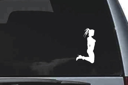 Picniva Girl Sty39 Vinyl Car Window Decal, Approx 5 in