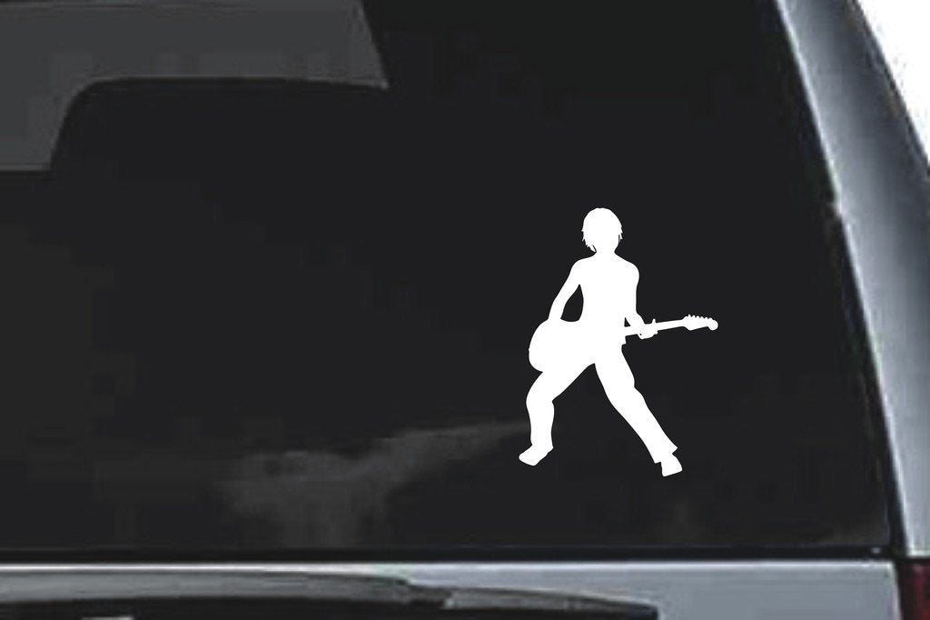 Picniva Guitar Sty17 Vinyl Car Window Decal, Approx 5 in